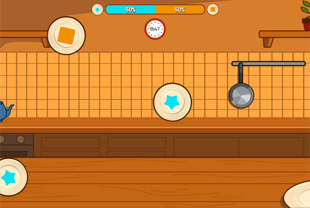 WizeFloor interactive floor game — Plates kitchen competition